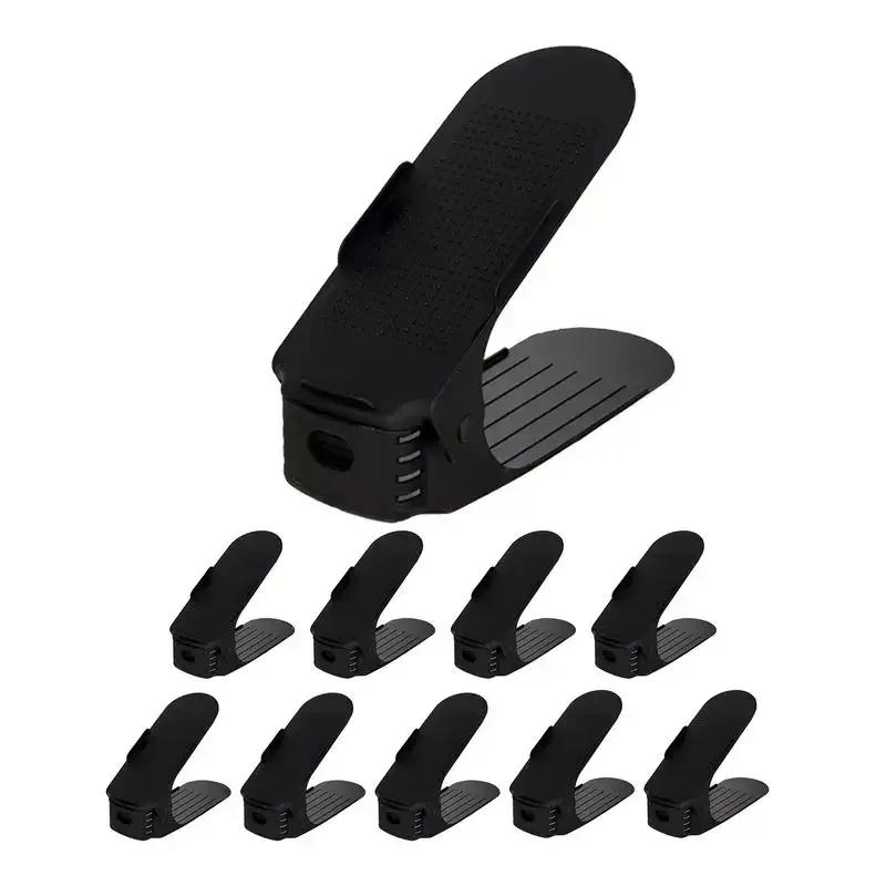 Бытовой пластиковый двухъярусный регулируемый органайзер для обуви, экономящий место, складное хранилище для обуви, обувная полка для шкафа/прихожей