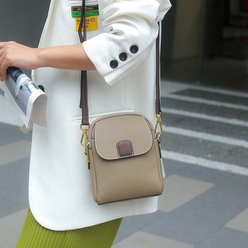 Genuine Leather Crossbody Handbag for Women, 2025 New Top Layer Cowhide Shoulder Bag, Versatile Small Phone Purse