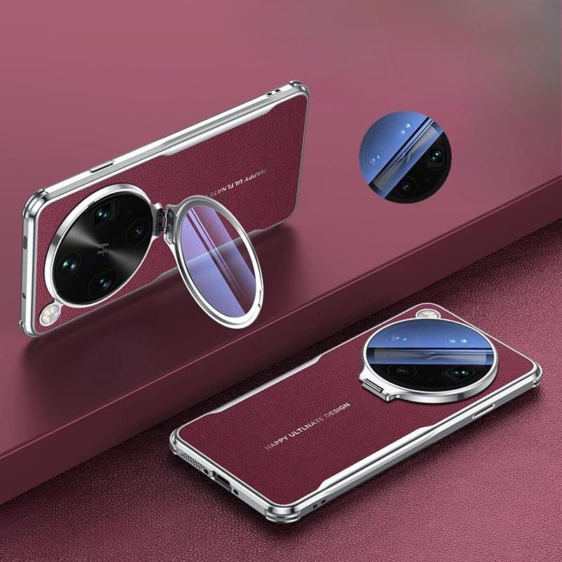 Для OPPO Find X9 Ultra Стеклянная линза Невидимый держатель Чехол Для Find X9Ultra Четыре угла Защита от падения Однотонная кожа Ударопрочная крышка