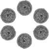 6 PCS Steel Wool S Crubber, Stainless Steel Scouring Pad, Heavy Duty Metal Scourers Sponge For Tough Kitchen Cleaning