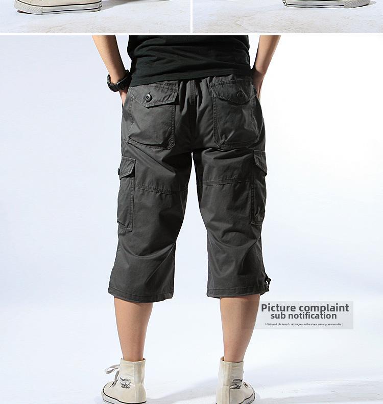 Мужской летний комбинезон свободного кроя из хлопка с множеством карманов и шортами средней длины для отдыха на свежем воздухе