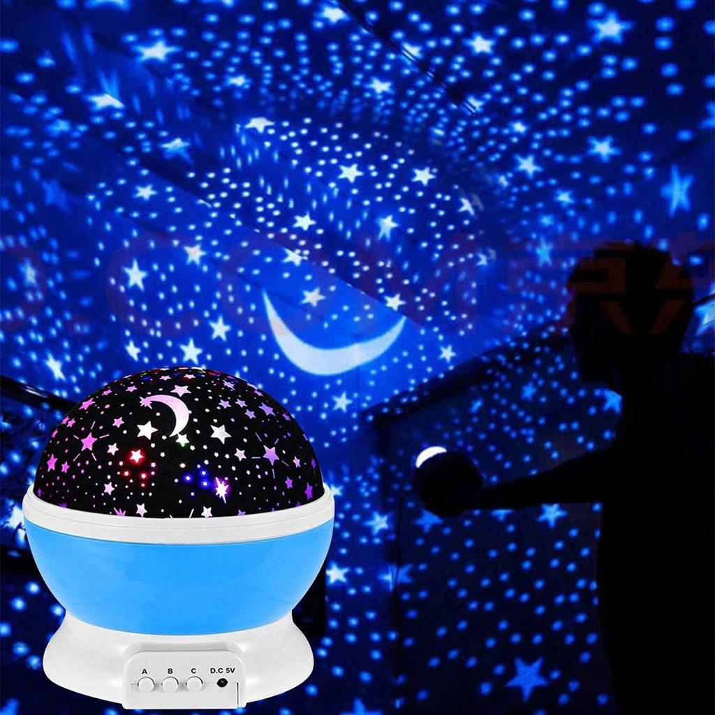 Светодиодный ночник-проектор со звездным небом, ночник для детской комнаты, декоративные огни, вращающаяся настольная лампа со звездами и луной в детской комнате