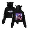 Anime KPop Demon Hunters Women’s Cat Ear Hoodie Cartoon Pullover Sweatshirt for Anime, K-Pop & Movie Fans