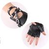 New Rivet Ride Leather Mittens Fingerless Punk Glove Gloves