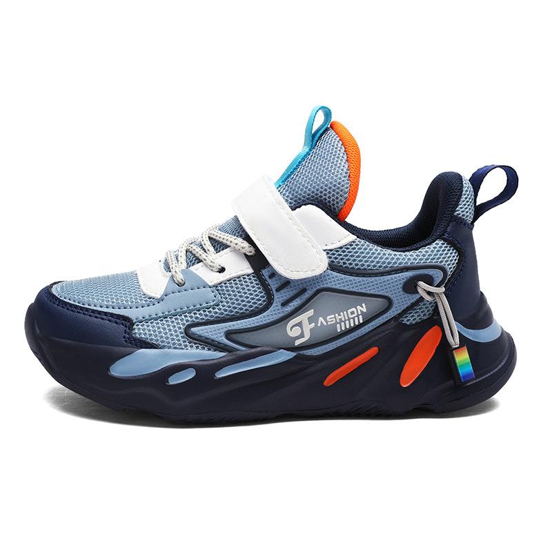Kids' Breathable Mesh Chunky Sneakers Hook and Loop Casual Sports Shoes for Boys