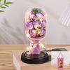 Everlasting Rose LED Glass Dome Bouquet Romantic Illuminated Ornament Perfect Valentine's Day Christmas Home Decor Romantic Gift