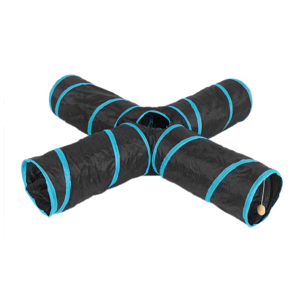 Туннель для игр с домашними животными, складной, 4-ходовой, с сумкой для хранения для кошек, собак, кроликов, для помещений и