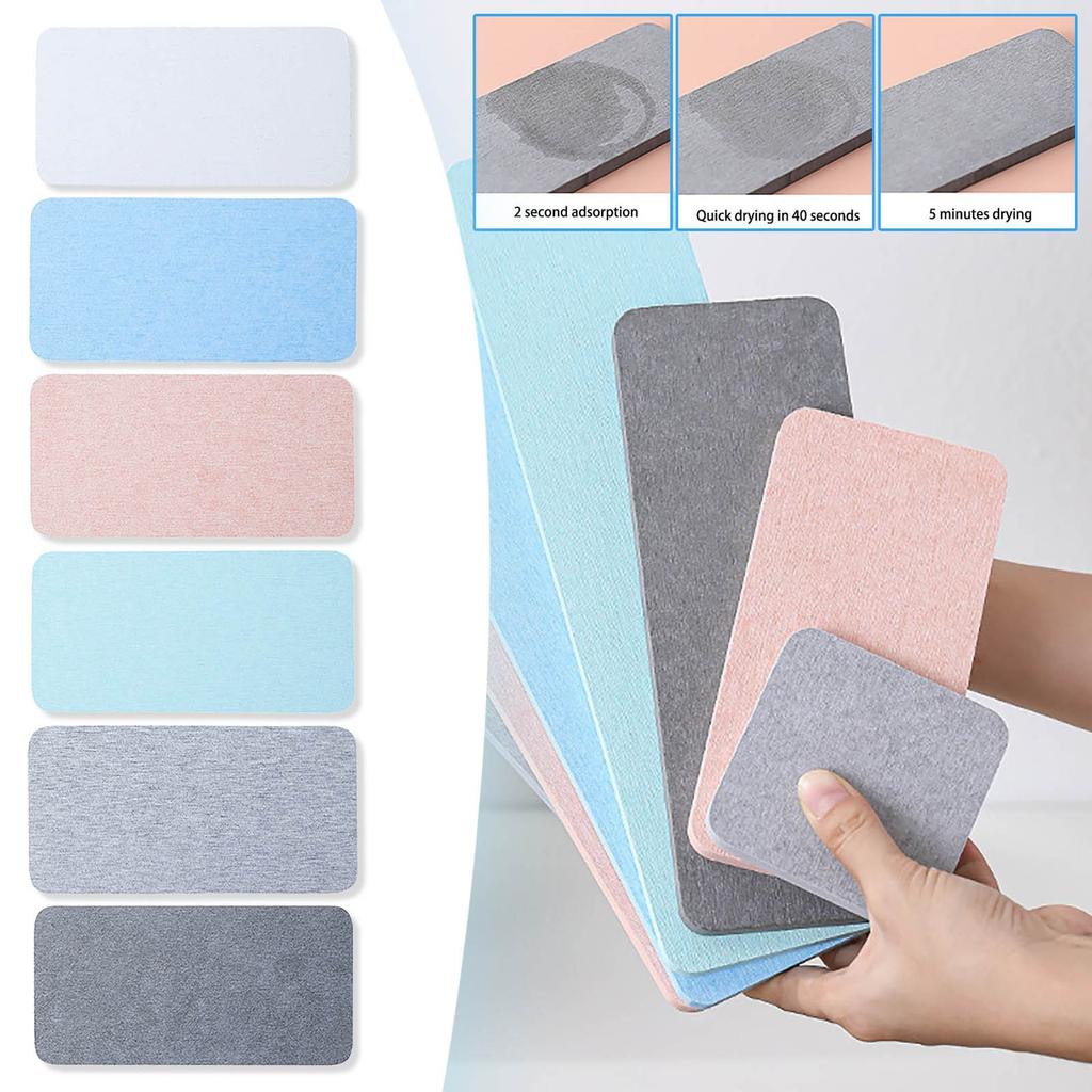 Бытовой диатомитовый абсорбирующий стол, быстросохнущий коврик для чашки, мыльница, кухонная стойка M-ildewProof, держатель для макияжа в ванной комнате, 16x8 см