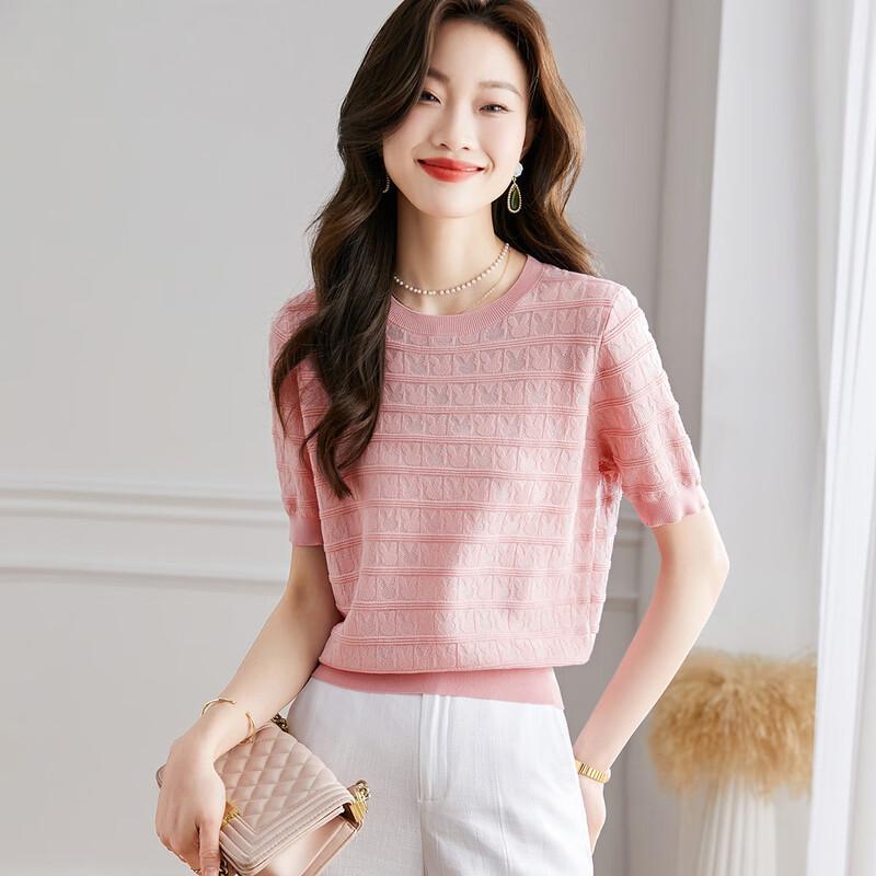 Women's Silk Blend Lace Crochet Knit Top