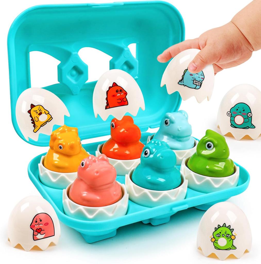 Educational Learning Game Matching Sorting Toys With Eggs Storage Box Dinosaur Smart Eggs Games Sorters Toy For Children Gifts