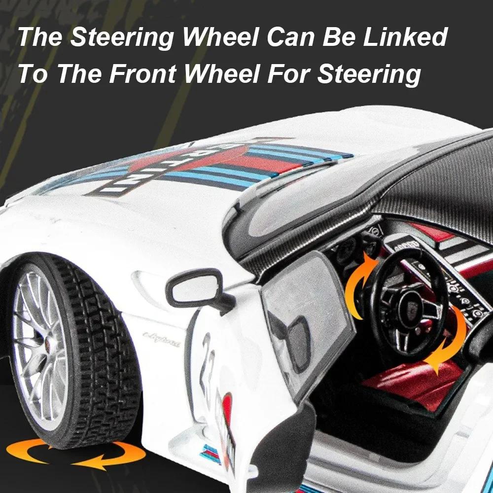 1:18 918 Huayra Sports Car Model Toy Alloy Body Shock Absorption Doors Opened Limited Supercar Models Sound Light Gift for Kids