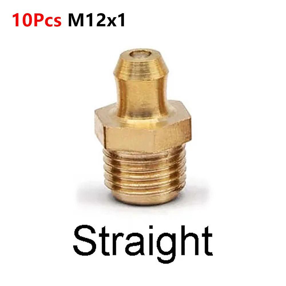 10Pcs Brass Brass Grease Nipple Oil Zerk Fitting for Construction Machinery