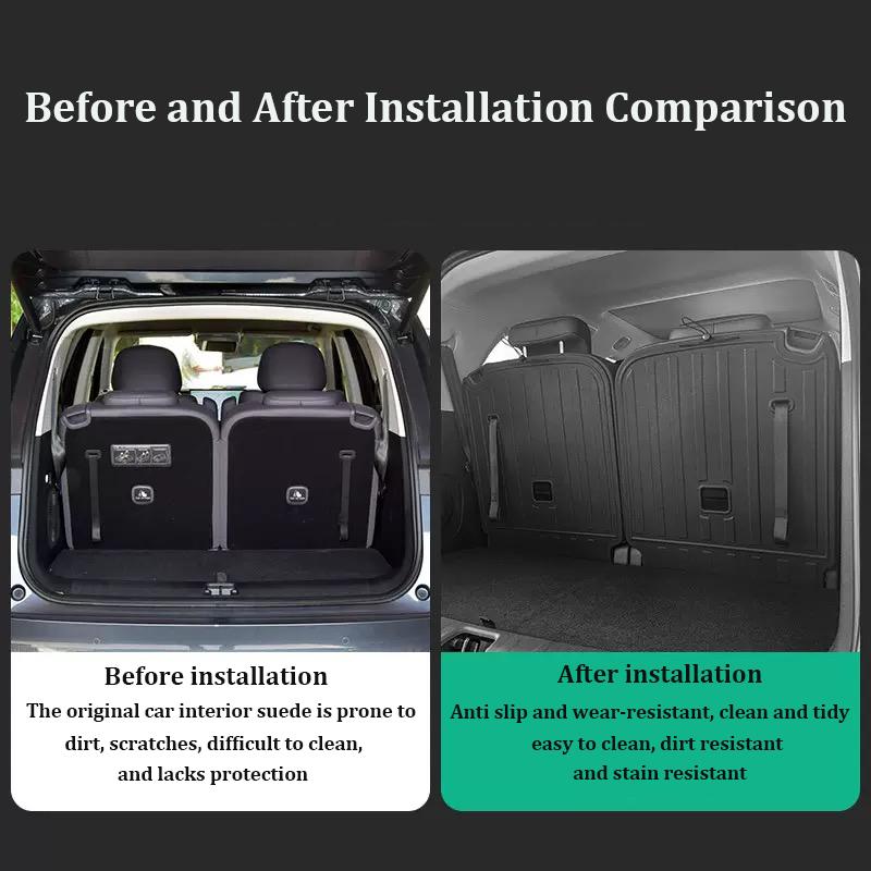 Trunk Mat For Volkswagen T-ROC 2018-2024 Rear Seat Backrest Anti-Scratch Protective Mat TPE 3D All Weather Trunk Cargo Liner Pad