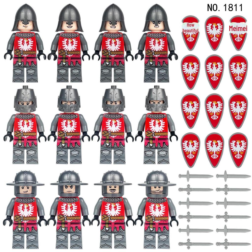 Набор строительных блоков и солдатиков «Средневековый рыцарский замок» — 1813 деталей