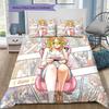 Nami Pattern Bedding Quilt Set Quilt Cover Pillowcase Home Birthday Gift(1 * duvet cover + 2 * pillowcase, without core)