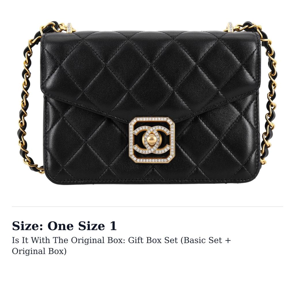 CHANEL 21K Winter Lambskin Shoulder Bag, Crossbody Bag Mini Women's Black AS2840-B06785-94305
