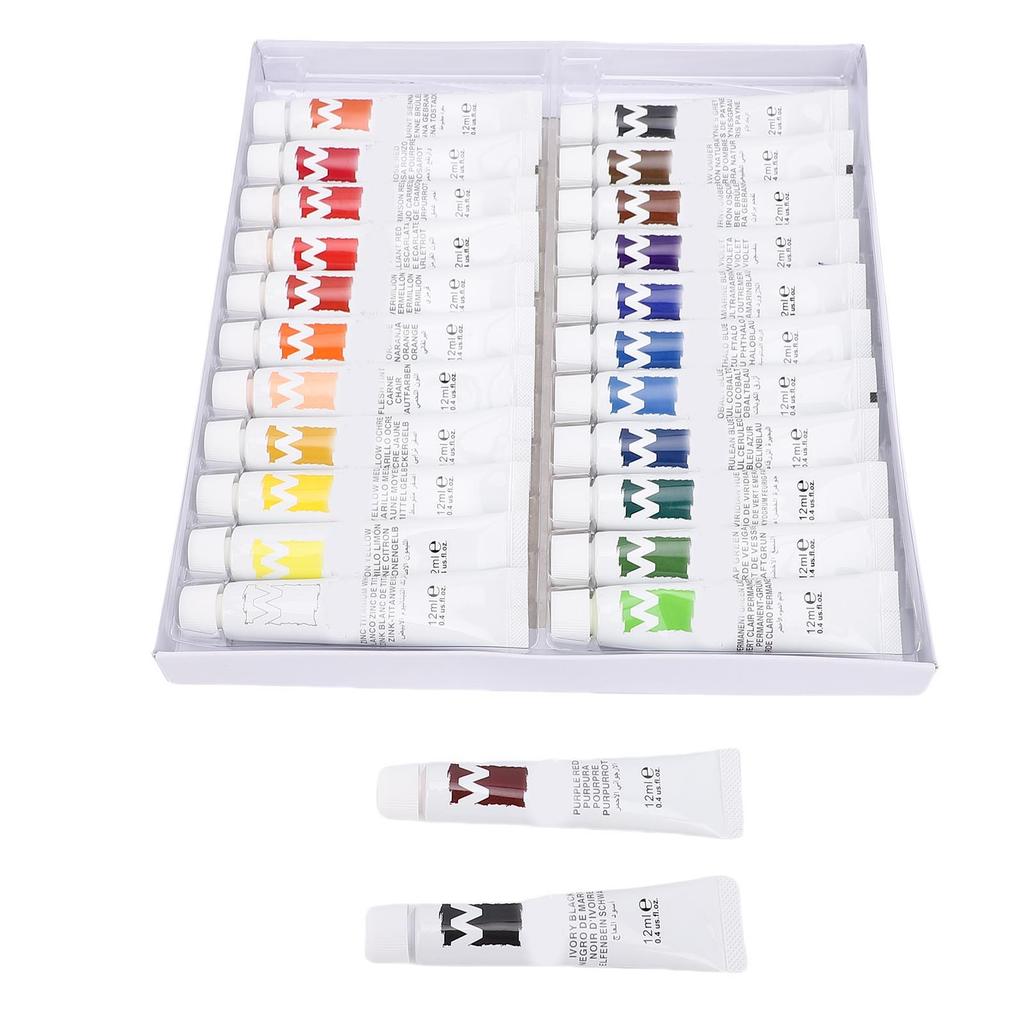 12ml Watercolor Paint Set Professional Multiple Color Paint Tubes for Artists and Beginners 24 Colors