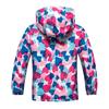 Детская ветрозащитная куртка с цветочным принтом, детское осенне-зимнее пальто с капюшоном, верхняя одежда на молнии