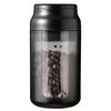 &NE Portable Coffee Canister, Nikii Cafe, Black, 6cm Diameter X 12.1cm Height, 5-Cup Capacity, Made In Japan, Compact, Tilt-to-Measure, No Measuring