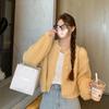 Свободный свитер-пальто женский короткий в ленивом стиле винтажный плотной вязки кардиган топ осень зима
