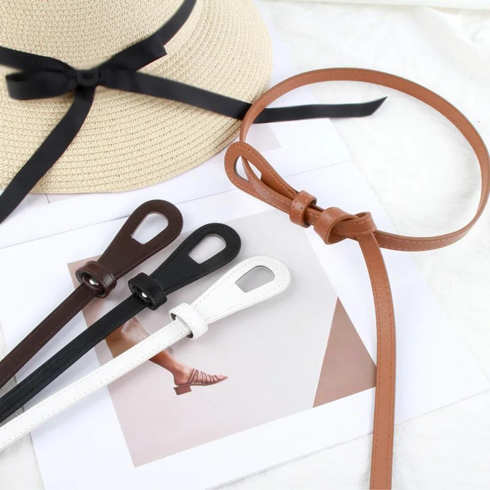 Однотонный тонкий ремень из ПУ кожи, поясной ремень, модные ремни с узлом, для джинсов, платья