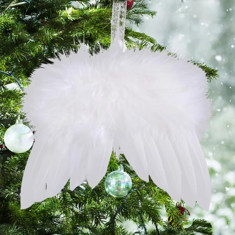 6pcs Mini Feather Snowflake Pendant Simulation Christmas Tree Decoration Valentines Day