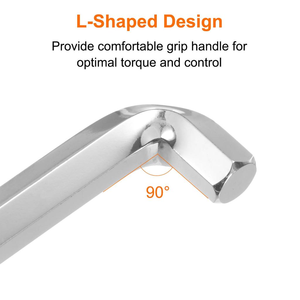 uxcell 10mm Hex Key S2 Repair Tool for Screw Furniture Bicycle Silver 2-Pack Wrench, Ball-Type, Steel, L-Shaped, Short, Removal, Tightening, Assembly,
