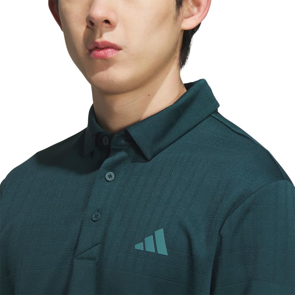 Мужская рубашка для гольфа с длинным рукавом Adidas Golf Aurora Ivy, сезонный жаккард