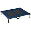 Raised Dog Bed Cat Elevated Lifted Puppy Pet Elevated Cot Portable Camping Basket – Blue (Large)