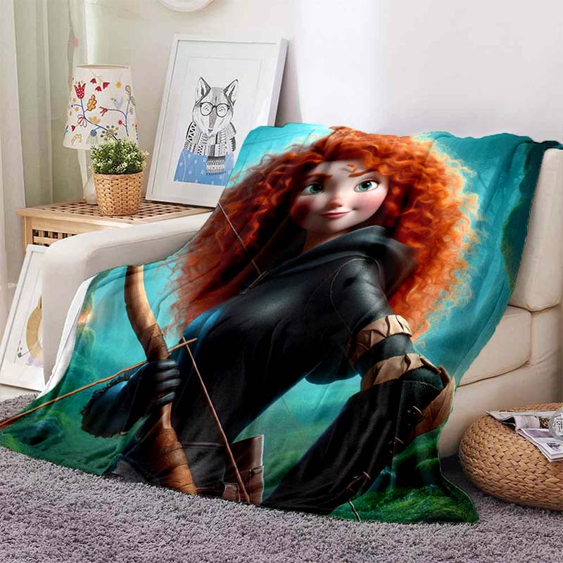 Various Styles and Sizes Cartoon Princess Brave Printed Blanket Bedroom Living Room Sofa Study Kids Room Decor Blanket Potdemiel