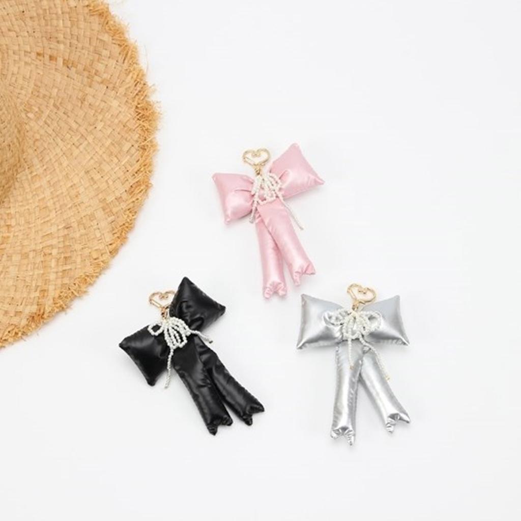 Pearls Knot Pendant Cellphone Charm Colorful Keychain Detachable Phone Lanyard Handmade Ornament for Wallet Bag