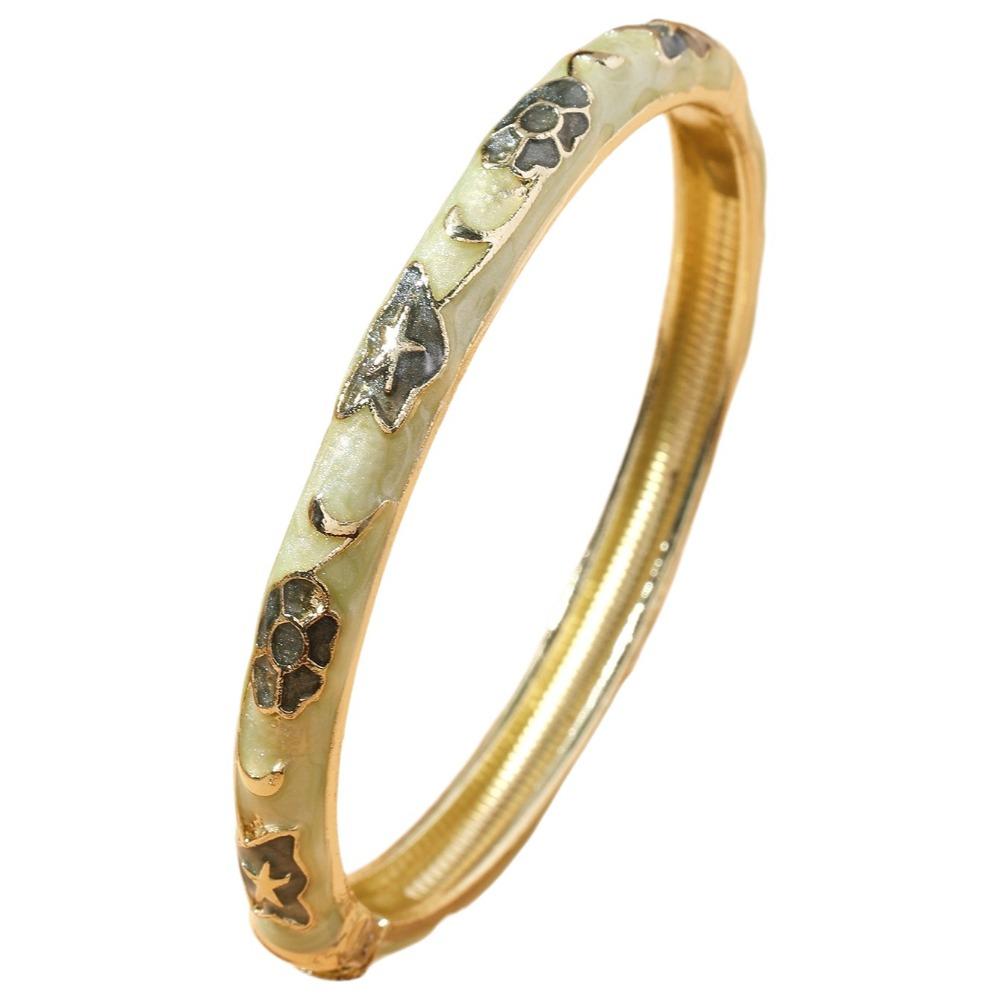 Ethnic Style Vintage Cloisonne Bangle Opening Enamel Bracelet Women's Hand Bracelet Jewelry Gifts
