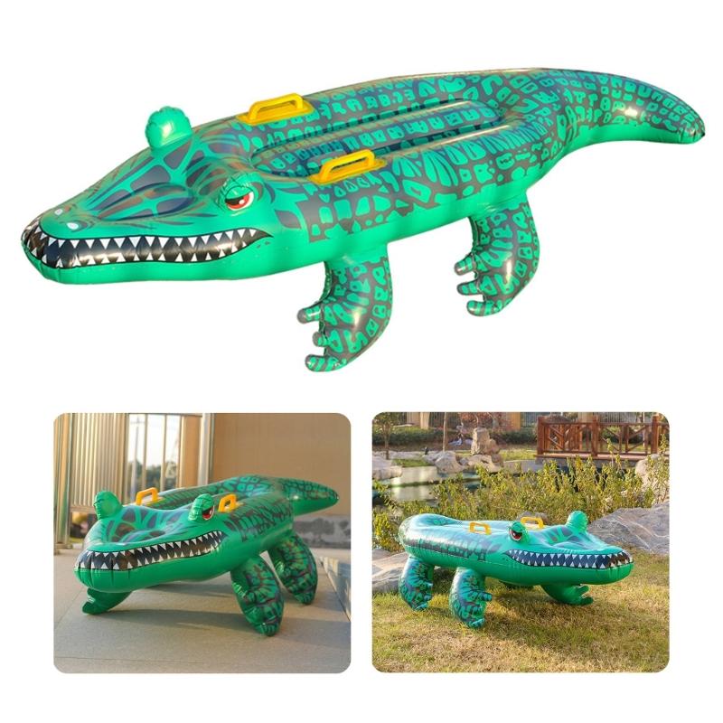 Pool Inflatable Floatings Row Crocodiles Shape Pool Toy Childrens Floatings Bed