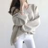 Fat Mm Loose Fit Oversized Sweater for OuterwearWomen's Autumn and Winter Versatile Base Knitted Sweater Top for Women