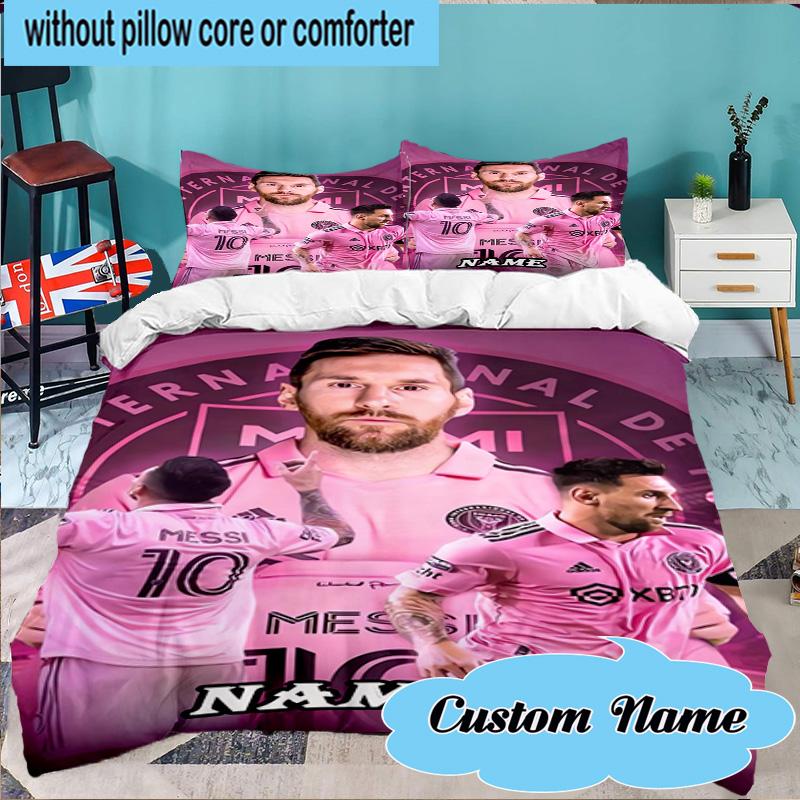 Custom Name 3PCS Argentina's Victory Celebration Bedding Set Including 1pc Duvet Cover And 2pcs Pillowcases for Bedroom, Dormitory Gift Home Decor
