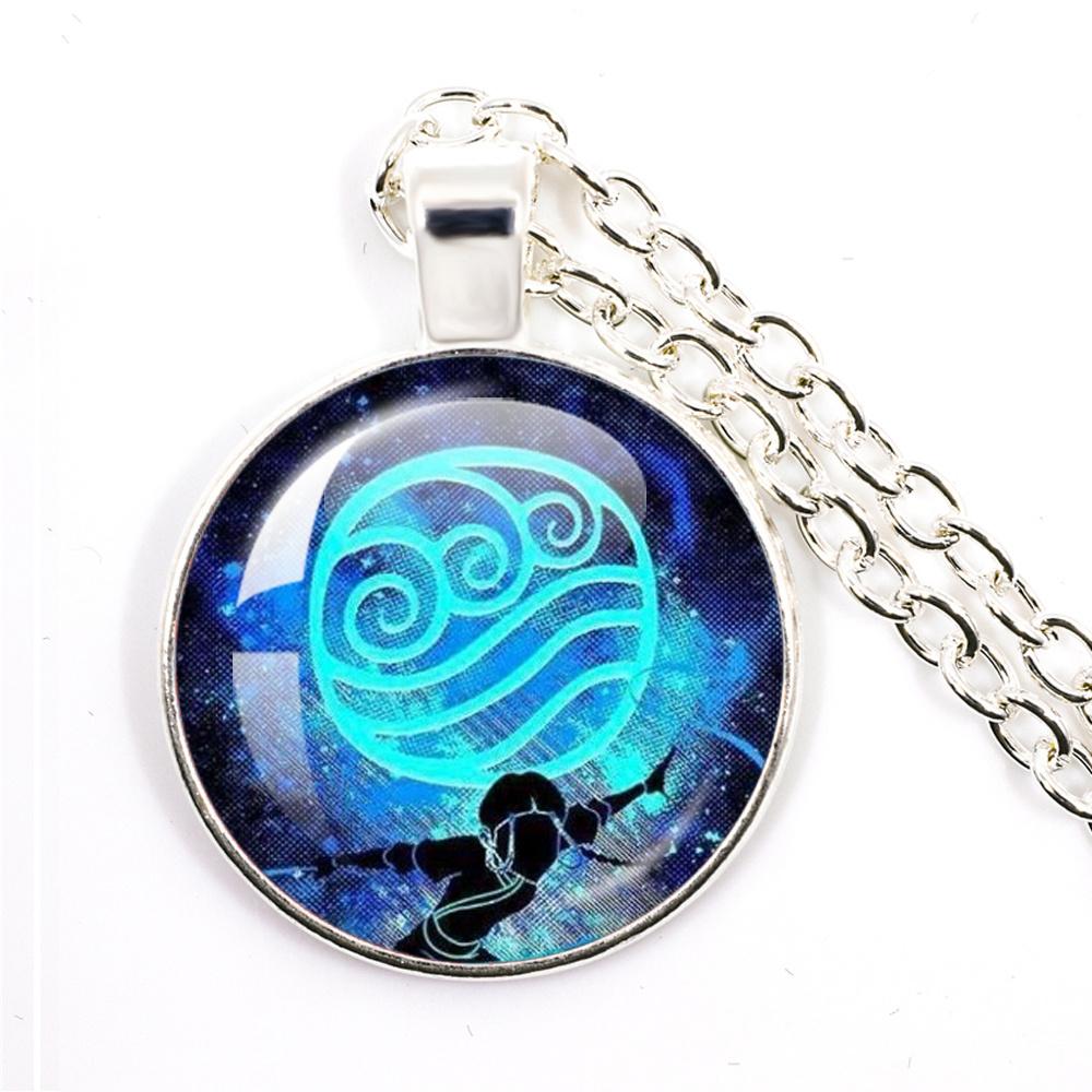 Anime The Last Airbender Fire And Water Tribe Elements Of Water Earth Fire And Air Dome Glass Cabochon Necklace Gift