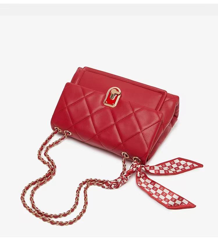 Женская красная свадебная сумочка: Модная вместительная сумка 2024 года, украшенная бриллиантами