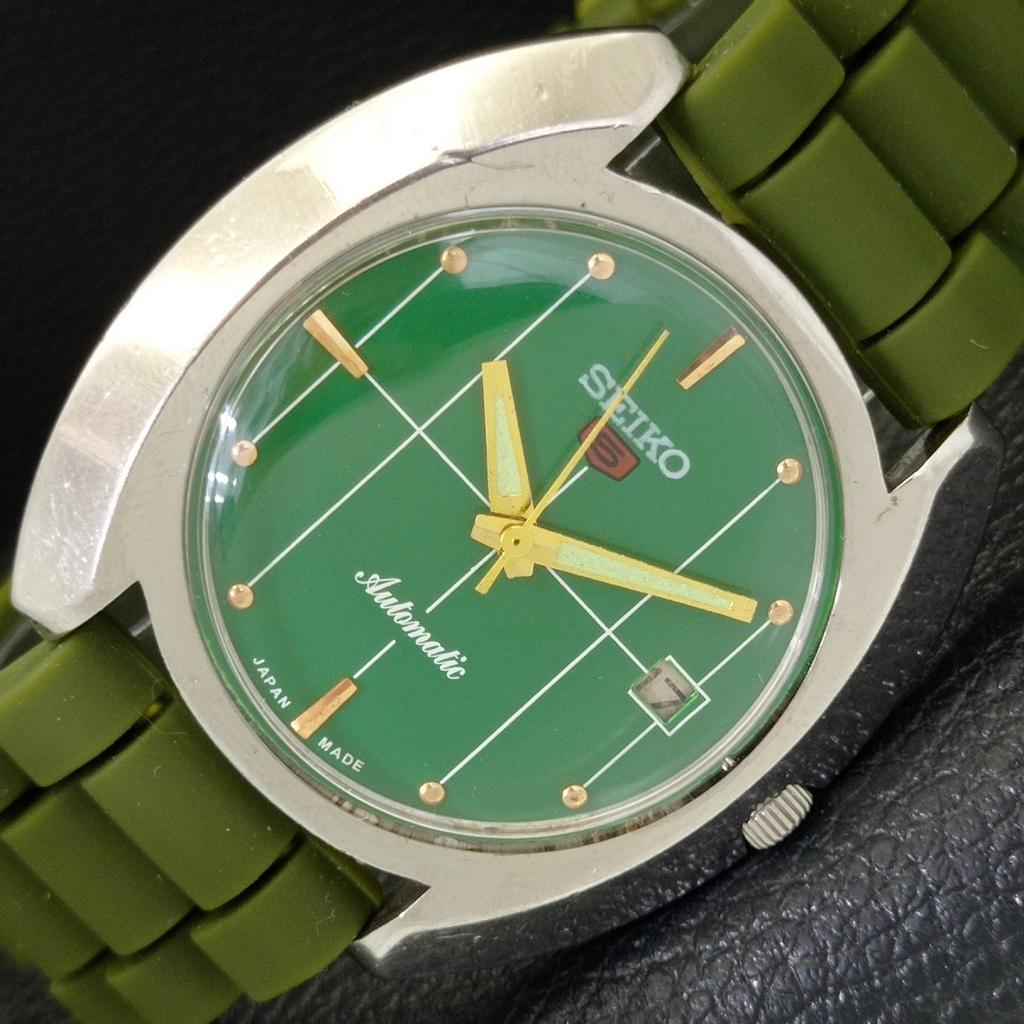 Б/У винтажные мужские часы SEIKO 5 AUTOMATIC 7025A из Японии с зеленым циферблатом a433606-2