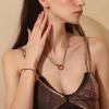 Fashion Women Necklace Double Chain Pendant Necklace Clavicle Chain Youthful Women Accessories Stainless Steel Texture