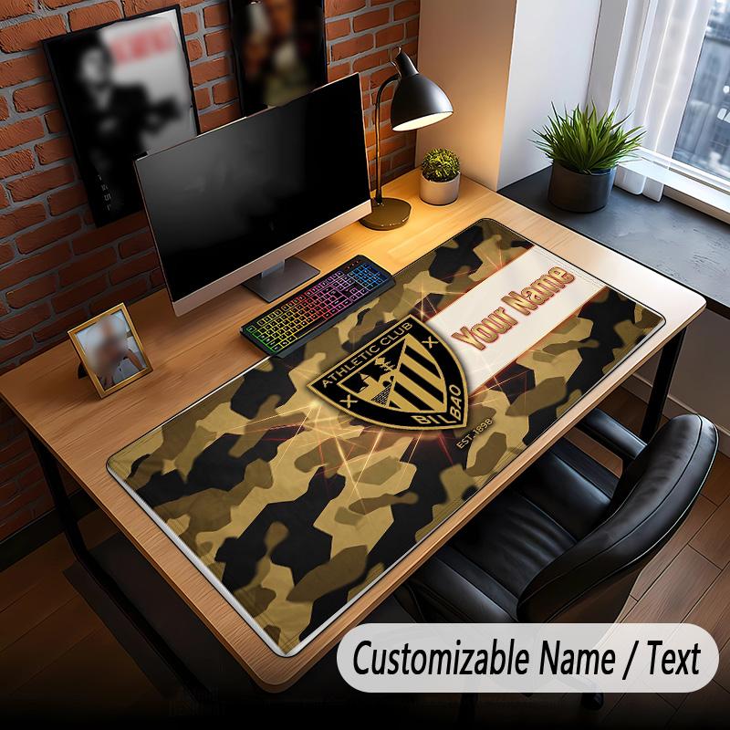 Large Mouse Pad Athletic Bilbao FC Print Custom Name Text Desk Mat for Office Gaming