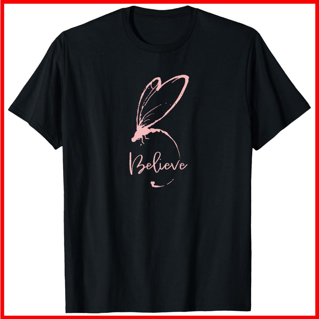 BELIEVE_pink, Cancer Awareness, Gryffin Graphix Black Cotton T-Shirt S-5XL