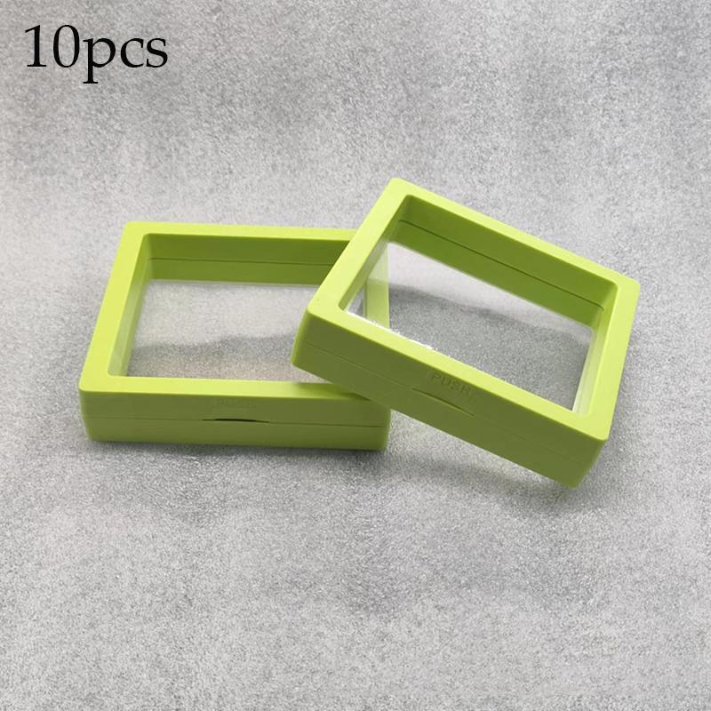 10pcs Plastic Dust-proof Jewelry Packaging Transparent Suspended Storage Boxes Storing Jewelry 3D Suspended Display Boxess