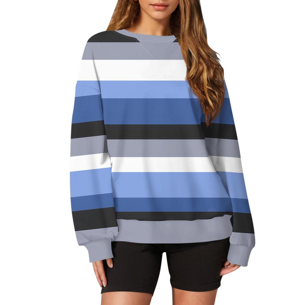 Женский повседневный пуловер с принтом, рубашка с длинным рукавом, толстовка большого размера