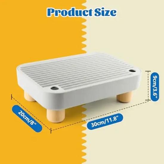 Cat Litter Box Step Stool with Catcher Ramp for Elderly Cats Mesh Tray Fits Most Litter Boxes 30 x 20 x 9 Cm for Small