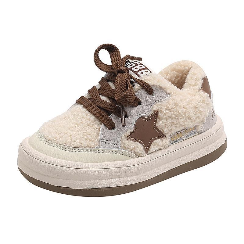 Детская обувь Star Cotton Shoes Winter Plus Velvet в корейском стиле, теплая, повседневная, модная, удобная детская обувь для мальчиков и девочек