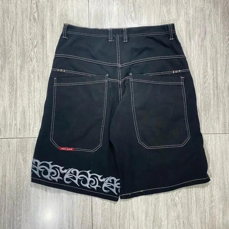 Y2K JNCO Denim Shorts Baggy Hip Hop Gothic Harajuku Basketball Men