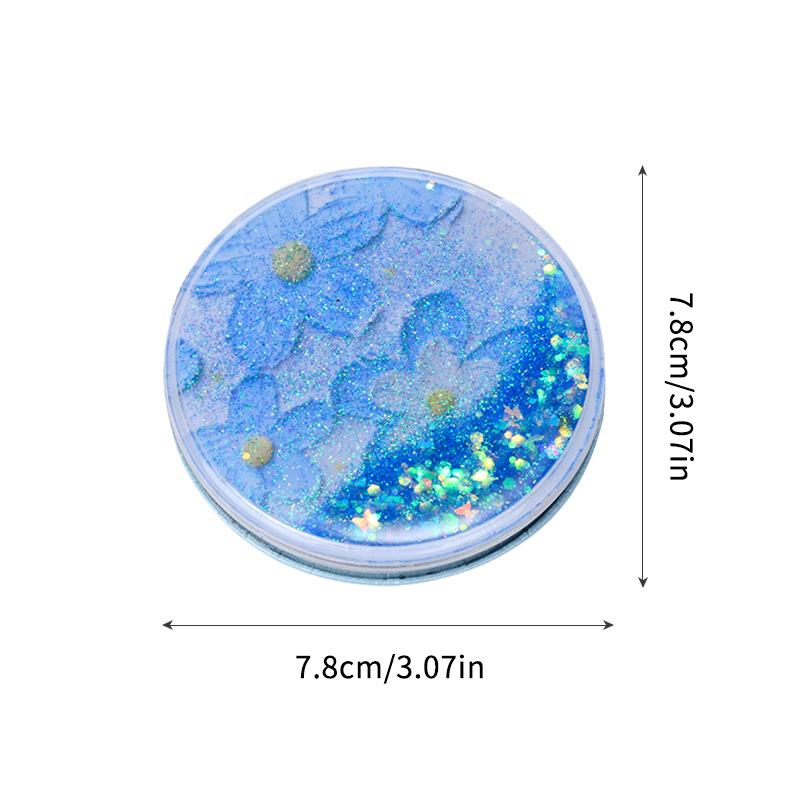 Портативное двухстороннее складное косметическое зеркало с перетекающим сверкающим песком, женские подарки, мини-зеркало для макияжа, компактные карманные зеркала