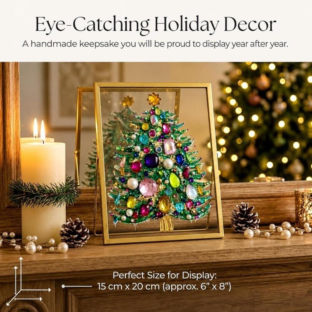 1 Set Gem Art Christmas Tree Art Kit DIY Holiday Craft Kit Tree Decoration Kit Christmas Crafting