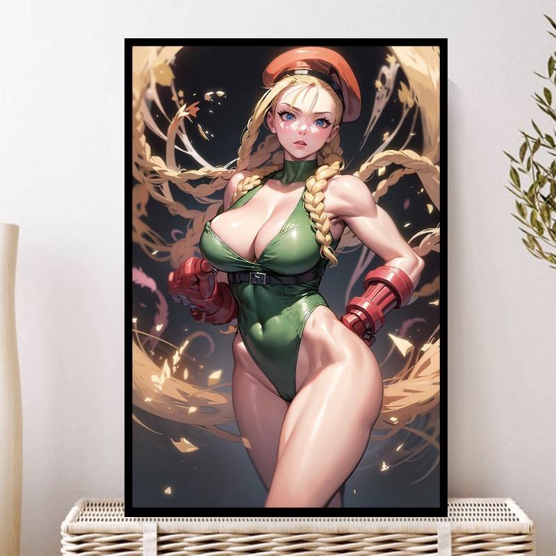 Cammy Сексуальная обнаженная картина настенное искусство без цензуры сиськи мультфильм горячая девушка большая задница HD холст постер домашний декор живопись настройка