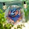 Classic Colorful Owl Wind Chime Metal Rotating Kinetic Hanging Decoration for Outdoor Garden Patio Christmas Thanksgiving Gift